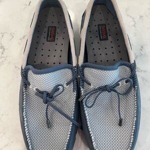 Swims Men's Light Gray and Navy Slip-On Loafers